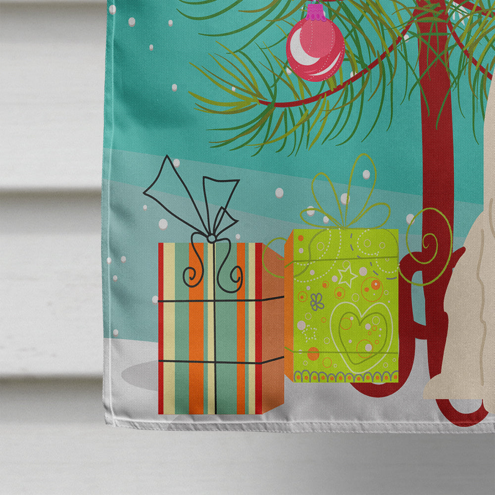Merry Christmas Tree South Russian Sheepdog House Flag 28x40 Porch Sleeve Pole Decorative Outside Yard Banner Artwork Wall Hanging, Polyester