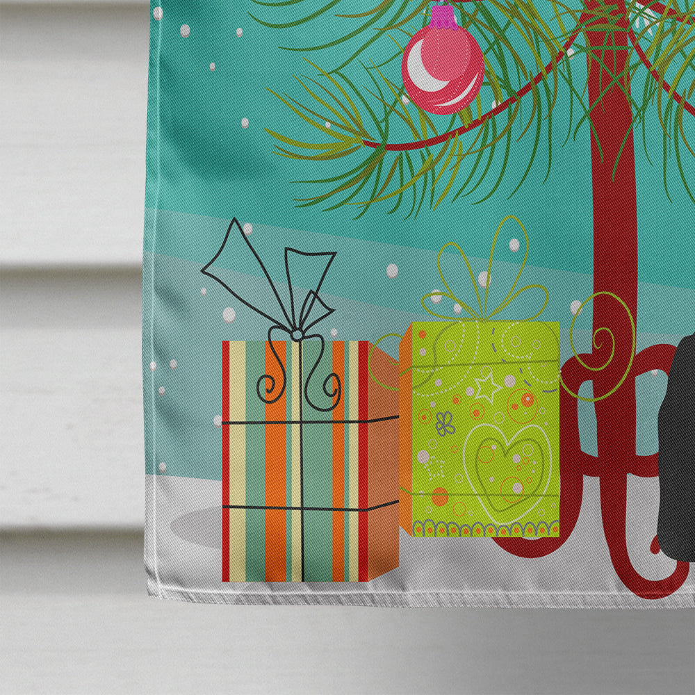 Merry Christmas Tree Black Russian Terrier House Flag 28x40 Porch Sleeve Pole Decorative Outside Yard Banner Artwork Wall Hanging, Polyester