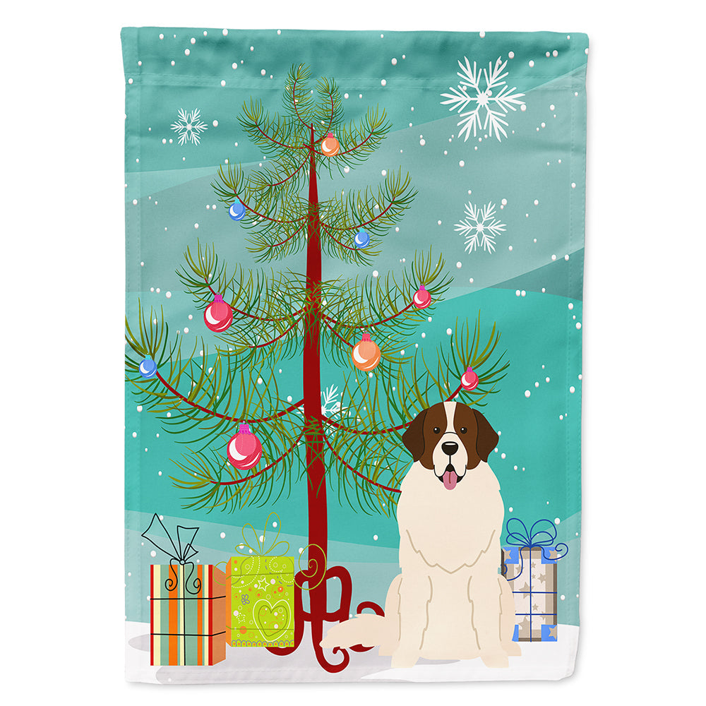Merry Christmas Tree Moscow Watchdog House Flag 28x40 Porch Sleeve Pole Decorative Outside Yard Banner Artwork Wall Hanging, Polyester