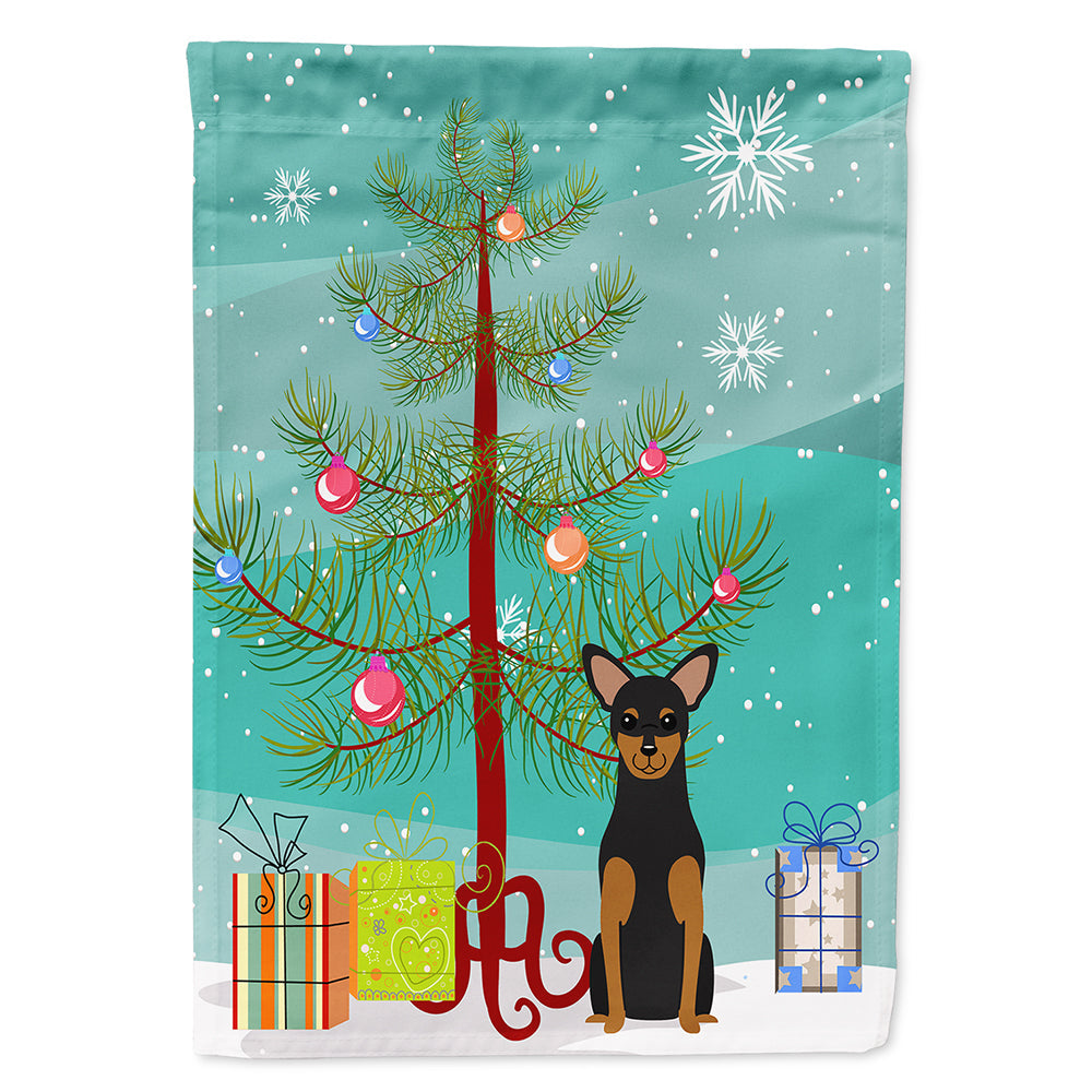 Merry Christmas Tree Manchester Terrier House Flag 28x40 Porch Sleeve Pole Decorative Outside Yard Banner Artwork Wall Hanging, Polyester