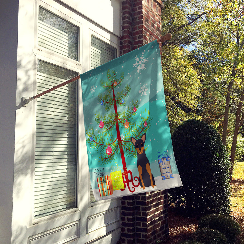 Merry Christmas Tree Manchester Terrier House Flag 28x40 Porch Sleeve Pole Decorative Outside Yard Banner Artwork Wall Hanging, Polyester