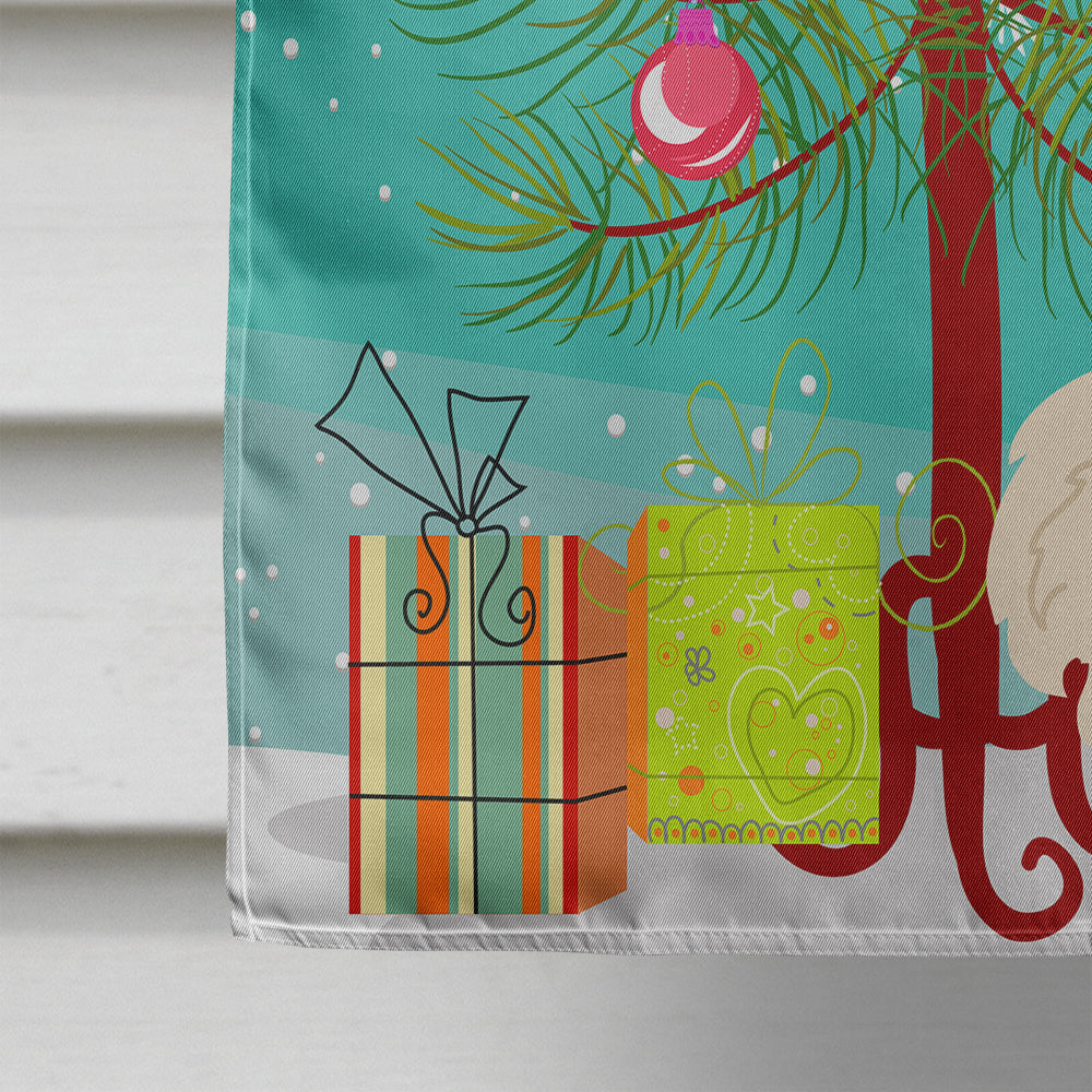 Merry Christmas Tree Samoyed House Flag 28x40 Porch Sleeve Pole Decorative Outside Yard Banner Artwork Wall Hanging, Polyester