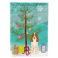 Merry Christmas Tree Russian Spaniel House Flag 28x40 Porch Sleeve Pole Decorative Outside Yard Banner Artwork Wall Hanging, Polyester