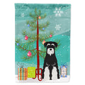 Merry Christmas Tree Standard Schnauzer Salt and Pepper House Flag 28x40 Porch Sleeve Pole Decorative Outside Yard Banner Artwork Wall Hanging, Polyester