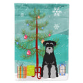 Merry Christmas Tree Standard Schnauzer Black Grey House Flag 28x40 Porch Sleeve Pole Decorative Outside Yard Banner Artwork Wall Hanging, Polyester