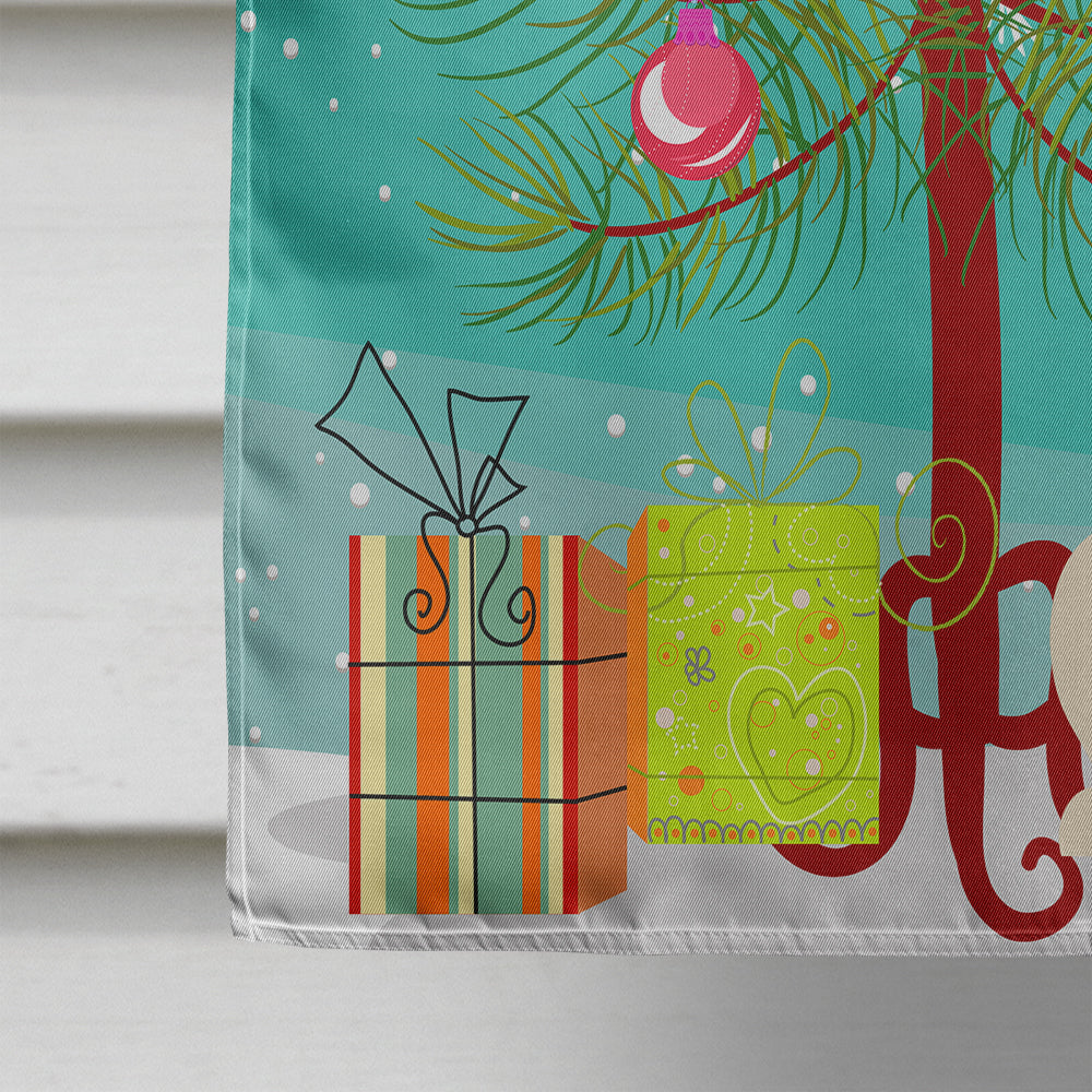Merry Christmas Tree Saint Bernard House Flag 28x40 Porch Sleeve Pole Decorative Outside Yard Banner Artwork Wall Hanging, Polyester