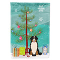 Merry Christmas Tree Bernese Mountain Dog House Flag 28x40 Porch Sleeve Pole Decorative Outside Yard Banner Artwork Wall Hanging, Polyester