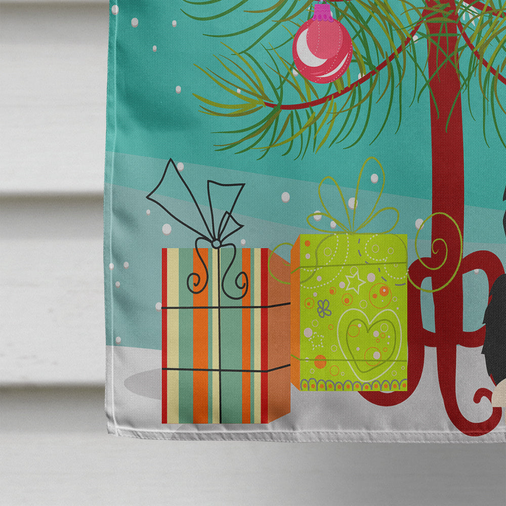Merry Christmas Tree Bernese Mountain Dog House Flag 28x40 Porch Sleeve Pole Decorative Outside Yard Banner Artwork Wall Hanging, Polyester