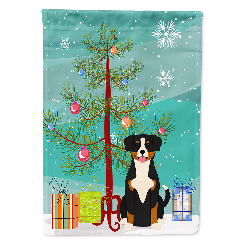 Merry Christmas Tree Entlebucher House Flag 28x40 Porch Sleeve Pole Decorative Outside Yard Banner Artwork Wall Hanging, Polyester