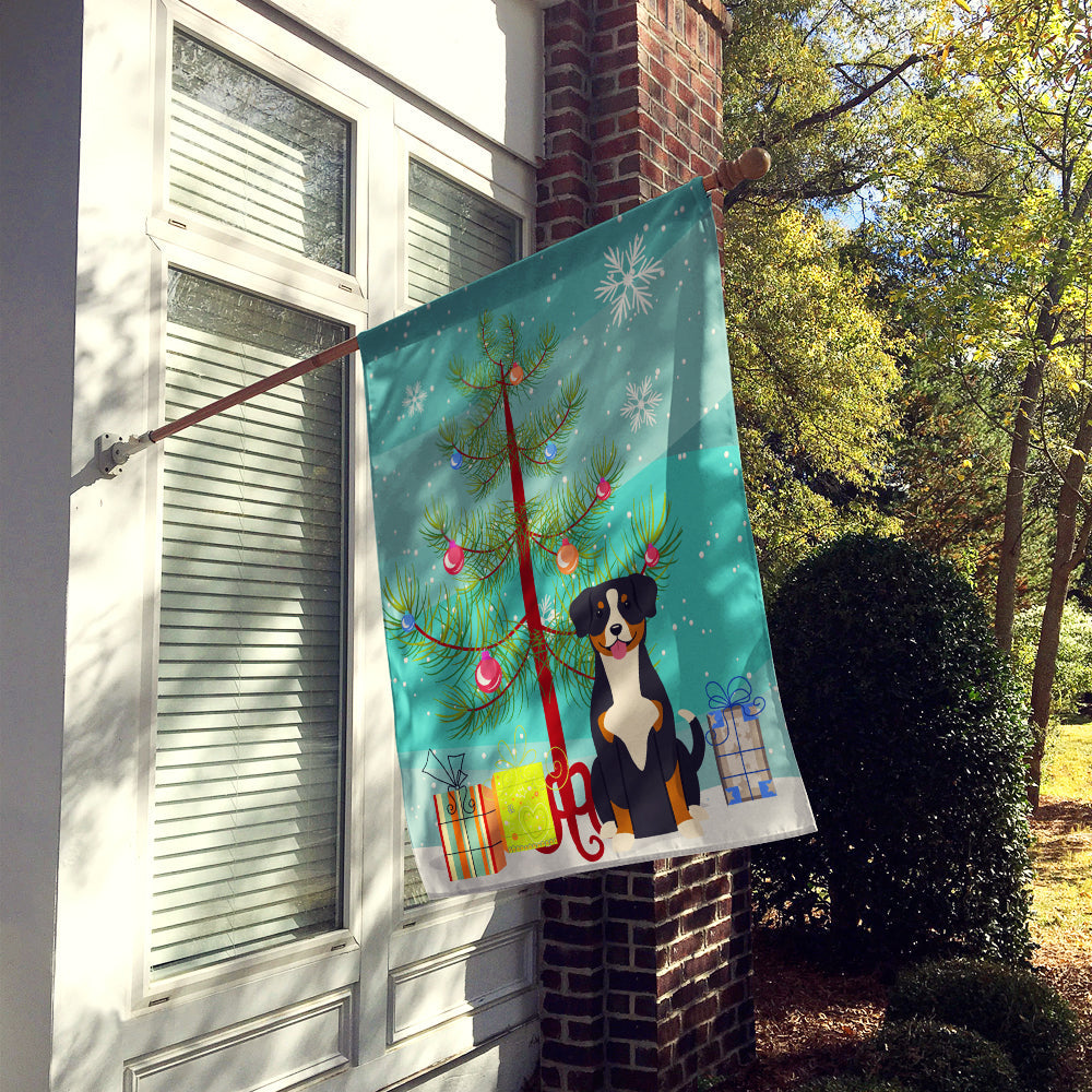 Merry Christmas Tree Entlebucher House Flag 28x40 Porch Sleeve Pole Decorative Outside Yard Banner Artwork Wall Hanging, Polyester