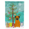 Merry Christmas Tree Border Terrier House Flag 28x40 Porch Sleeve Pole Decorative Outside Yard Banner Artwork Wall Hanging, Polyester