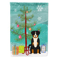 Merry Christmas Tree Appenzeller Sennenhund House Flag 28x40 Porch Sleeve Pole Decorative Outside Yard Banner Artwork Wall Hanging, Polyester