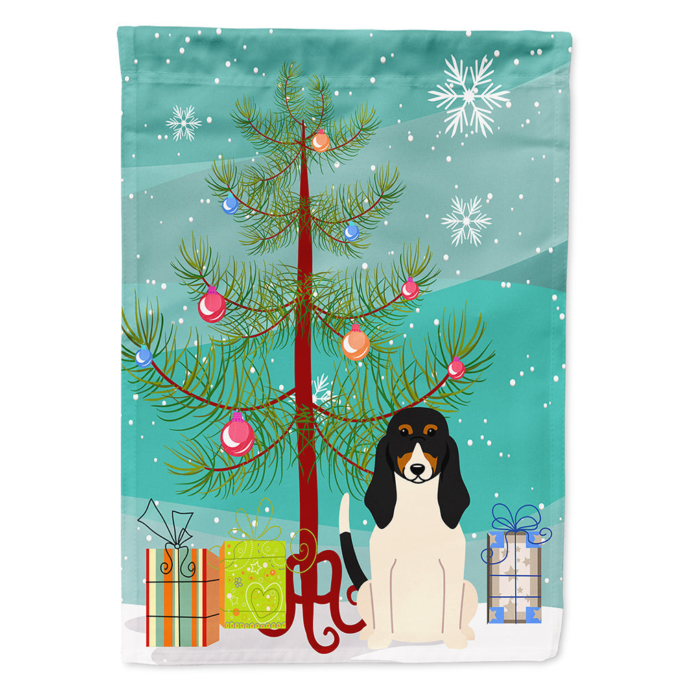 Merry Christmas Tree Swiss Hound House Flag 28x40 Porch Sleeve Pole Decorative Outside Yard Banner Artwork Wall Hanging, Polyester