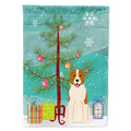 Merry Christmas Tree Central Asian Shepherd Dog House Flag 28x40 Porch Sleeve Pole Decorative Outside Yard Banner Artwork Wall Hanging, Polyester