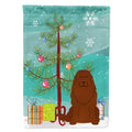 Merry Christmas Tree Caucasian Shepherd Dog House Flag 28x40 Porch Sleeve Pole Decorative Outside Yard Banner Artwork Wall Hanging, Polyester