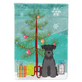 Merry Christmas Tree Miniature Schnauzer Black House Flag 28x40 Porch Sleeve Pole Decorative Outside Yard Banner Artwork Wall Hanging, Polyester