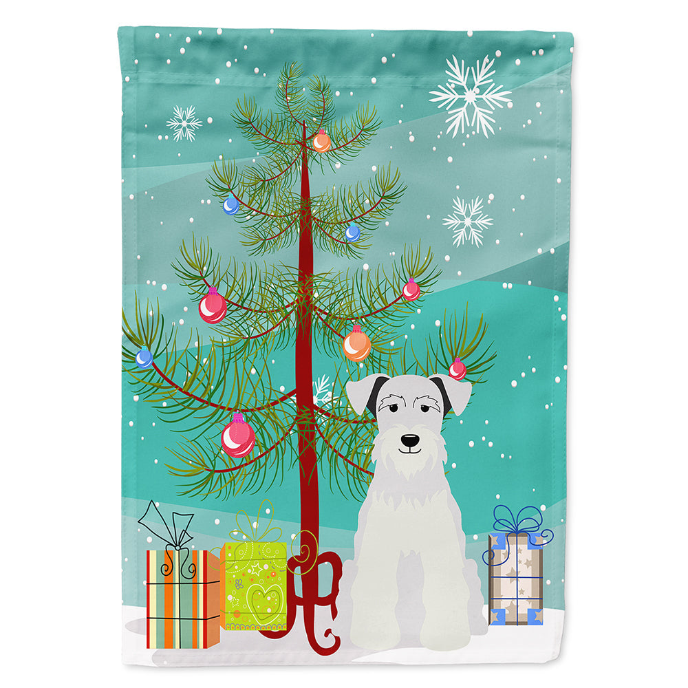 Merry Christmas Tree Miniature Schnauzer White House Flag 28x40 Porch Sleeve Pole Decorative Outside Yard Banner Artwork Wall Hanging, Polyester