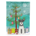 Merry Christmas Tree Miniature Schnauzer Salt and Pepper House Flag 28x40 Porch Sleeve Pole Decorative Outside Yard Banner Artwork Wall Hanging, Polyester