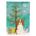 Merry Christmas Tree Cavalier Spaniel House Flag 28x40 Porch Sleeve Pole Decorative Outside Yard Banner Artwork Wall Hanging, Polyester