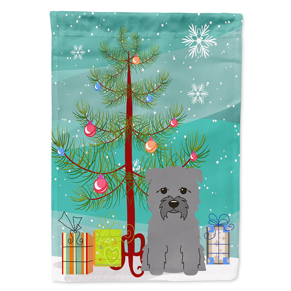 Merry Christmas Tree Glen of Imal Grey House Flag 28x40 Porch Sleeve Pole Decorative Outside Yard Banner Artwork Wall Hanging, Polyester