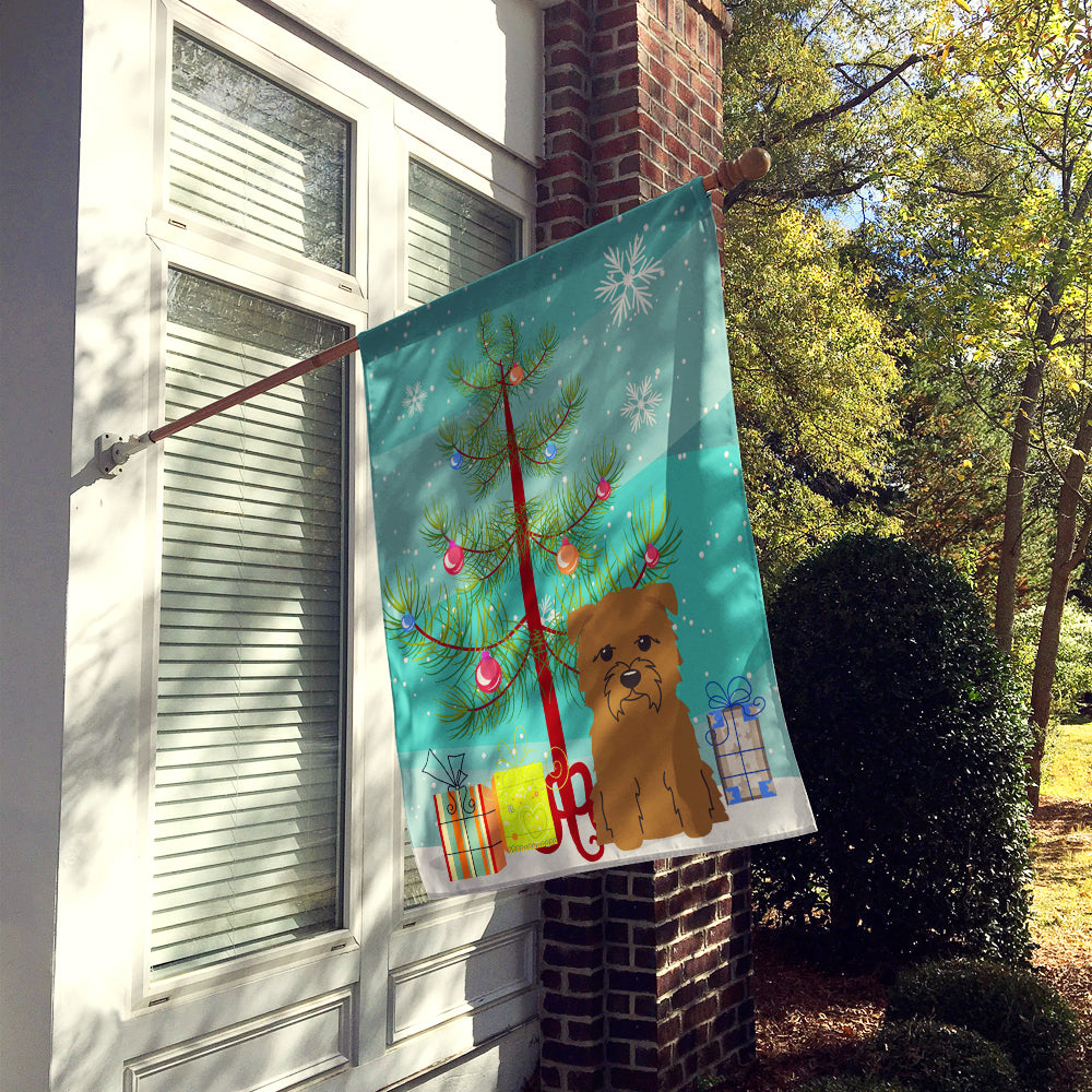 Merry Christmas Tree Glen of Imal Tan House Flag 28x40 Porch Sleeve Pole Decorative Outside Yard Banner Artwork Wall Hanging, Polyester
