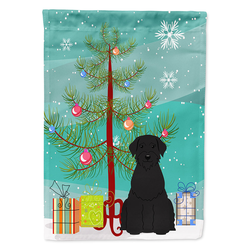 Merry Christmas Tree Giant Schnauzer House Flag 28x40 Porch Sleeve Pole Decorative Outside Yard Banner Artwork Wall Hanging, Polyester