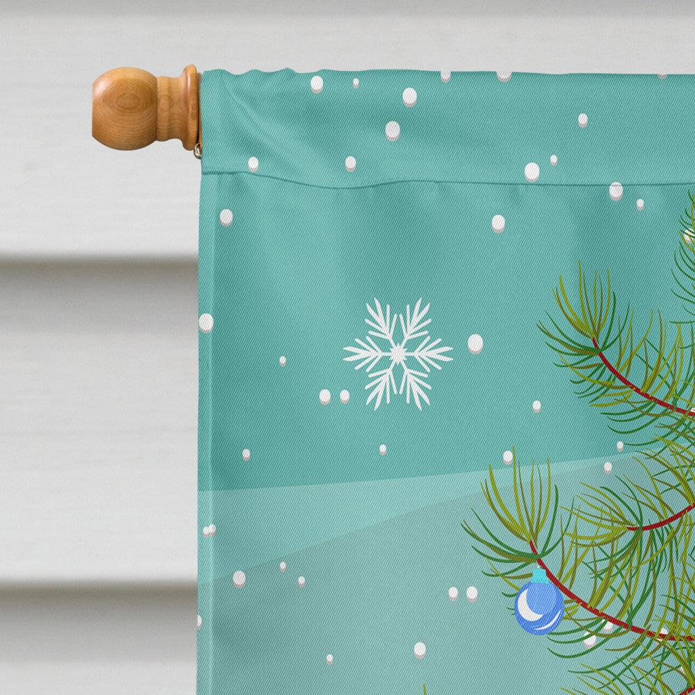Merry Christmas Tree Giant Schnauzer House Flag 28x40 Porch Sleeve Pole Decorative Outside Yard Banner Artwork Wall Hanging, Polyester