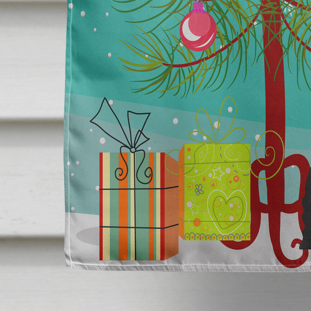 Merry Christmas Tree Giant Schnauzer House Flag 28x40 Porch Sleeve Pole Decorative Outside Yard Banner Artwork Wall Hanging, Polyester