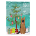 Merry Christmas Tree German Shepherd House Flag 28x40 Porch Sleeve Pole Decorative Outside Yard Banner Artwork Wall Hanging, Polyester