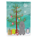 Merry Christmas Tree Poodle Silver House Flag 28x40 Porch Sleeve Pole Decorative Outside Yard Banner Artwork Wall Hanging, Polyester