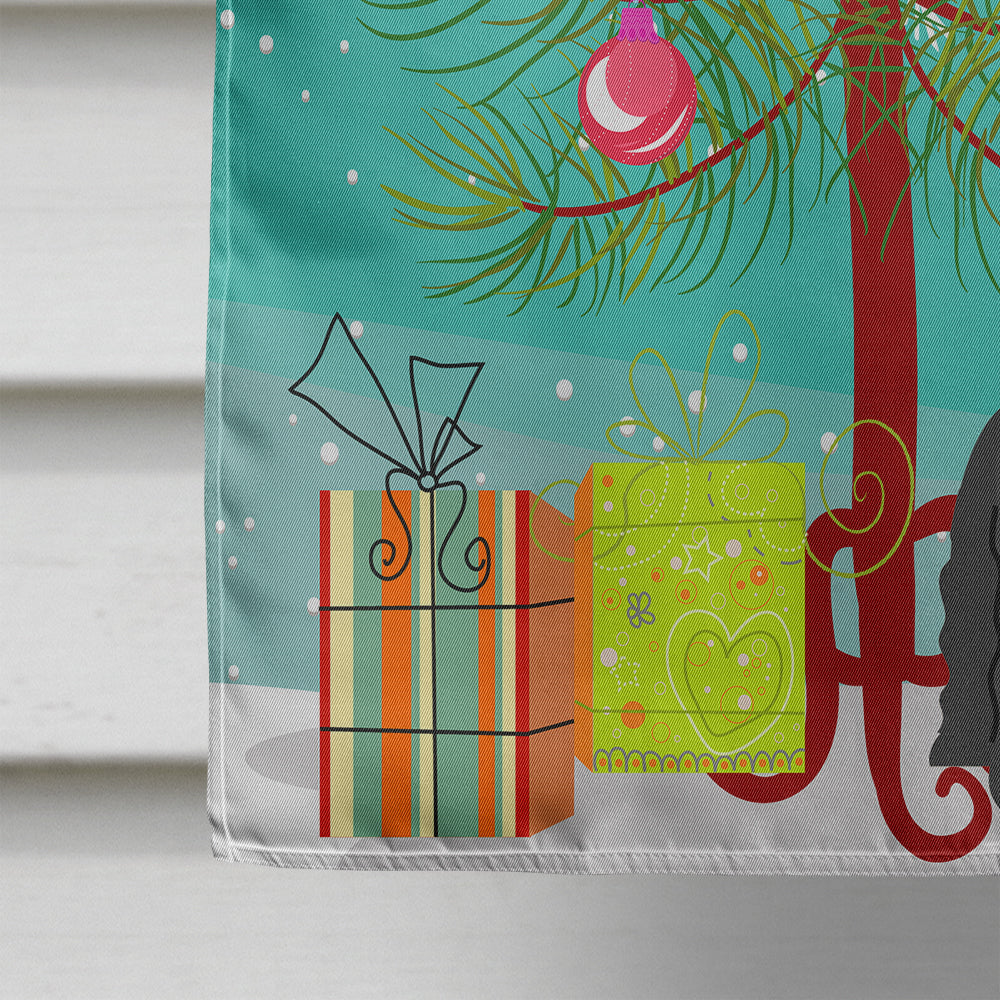Merry Christmas Tree Bouvier des Flandres House Flag 28x40 Porch Sleeve Pole Decorative Outside Yard Banner Artwork Wall Hanging, Polyester