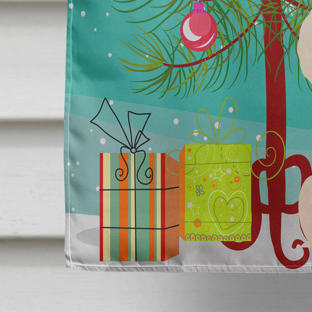 Merry Christmas Tree Bichon Frise House Flag 28x40 Porch Sleeve Pole Decorative Outside Yard Banner Artwork Wall Hanging, Polyester