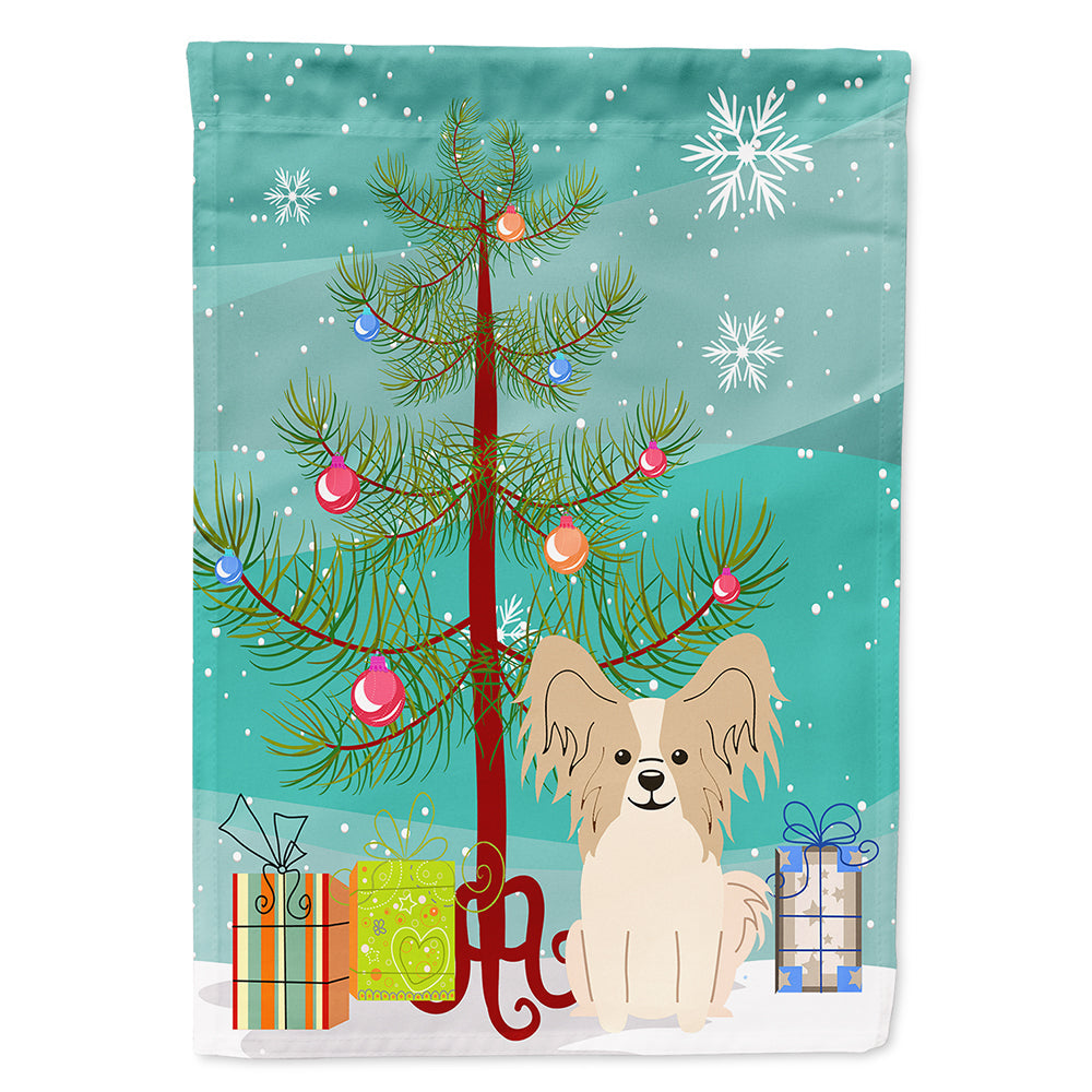 Merry Christmas Tree Papillon Sable White House Flag 28x40 Porch Sleeve Pole Decorative Outside Yard Banner Artwork Wall Hanging, Polyester
