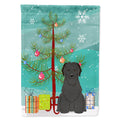 Merry Christmas Tree Briard Black House Flag 28x40 Porch Sleeve Pole Decorative Outside Yard Banner Artwork Wall Hanging, Polyester