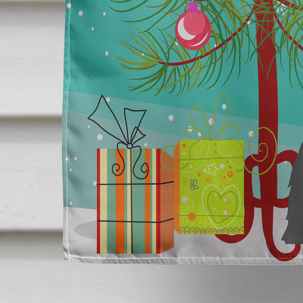 Merry Christmas Tree Briard Black House Flag 28x40 Porch Sleeve Pole Decorative Outside Yard Banner Artwork Wall Hanging, Polyester