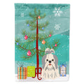 Merry Christmas Tree Shih Tzu Silver White House Flag 28x40 Porch Sleeve Pole Decorative Outside Yard Banner Artwork Wall Hanging, Polyester
