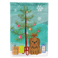Merry Christmas Tree Shih Tzu Silver Chocolate House Flag 28x40 Porch Sleeve Pole Decorative Outside Yard Banner Artwork Wall Hanging, Polyester