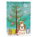 Merry Christmas Tree Shih Tzu Red White House Flag 28x40 Porch Sleeve Pole Decorative Outside Yard Banner Artwork Wall Hanging, Polyester