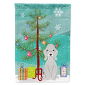 Merry Christmas Tree Bedlington Terrier Blue House Flag 28x40 Porch Sleeve Pole Decorative Outside Yard Banner Artwork Wall Hanging, Polyester