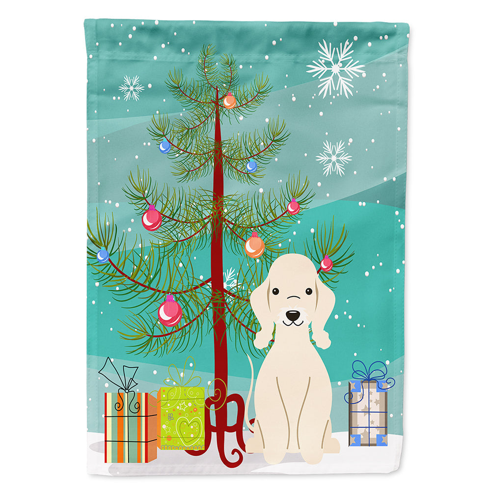 Merry Christmas Tree Bedlington Terrier Sandy House Flag 28x40 Porch Sleeve Pole Decorative Outside Yard Banner Artwork Wall Hanging, Polyester