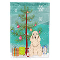 Merry Christmas Tree Cocker Spaniel Buff House Flag 28x40 Porch Sleeve Pole Decorative Outside Yard Banner Artwork Wall Hanging, Polyester