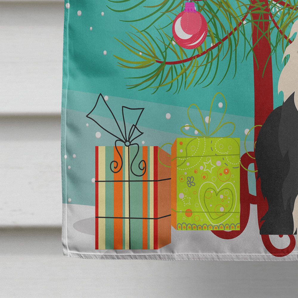 Merry Christmas Tree Old English Sheepdog House Flag 28x40 Porch Sleeve Pole Decorative Outside Yard Banner Artwork Wall Hanging, Polyester