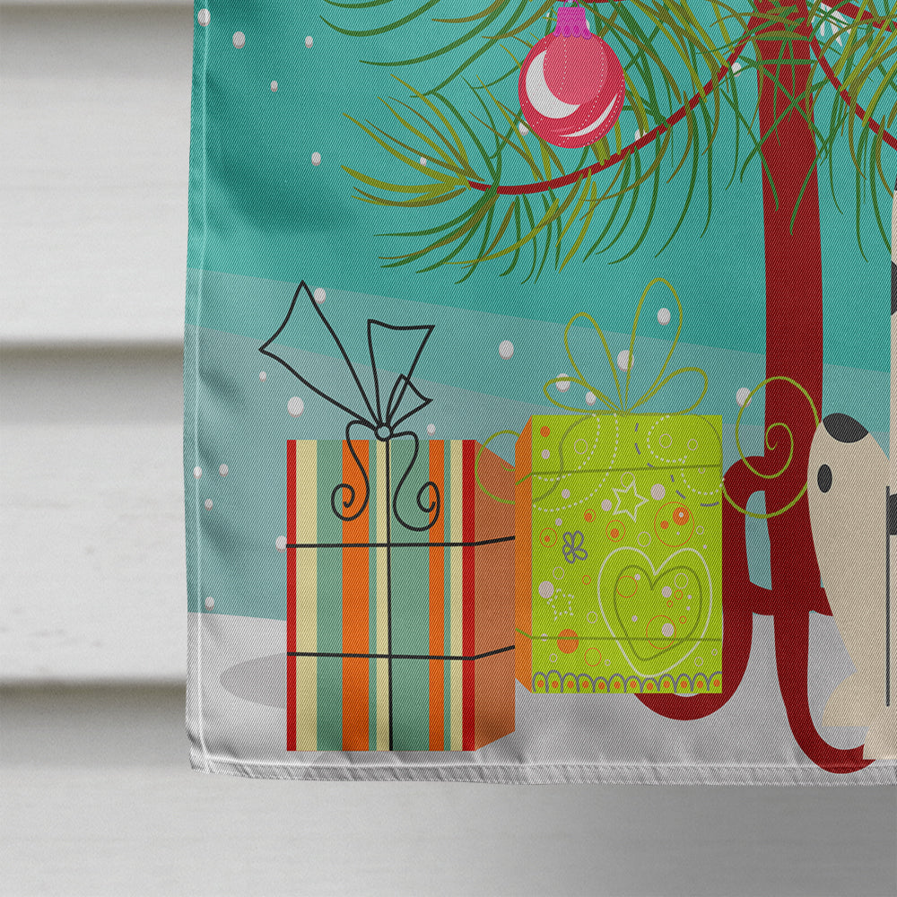 Merry Christmas Tree Dalmatian House Flag 28x40 Porch Sleeve Pole Decorative Outside Yard Banner Artwork Wall Hanging, Polyester
