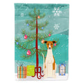 Merry Christmas Tree Whippet House Flag 28x40 Porch Sleeve Pole Decorative Outside Yard Banner Artwork Wall Hanging, Polyester