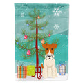Merry Christmas Tree Wire Fox Terrier House Flag 28x40 Porch Sleeve Pole Decorative Outside Yard Banner Artwork Wall Hanging, Polyester
