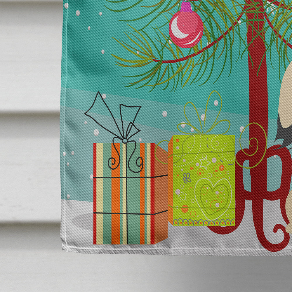 Merry Christmas Tree Pekingese Cream House Flag 28x40 Porch Sleeve Pole Decorative Outside Yard Banner Artwork Wall Hanging, Polyester