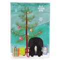Merry Christmas Tree Pekingese Black House Flag 28x40 Porch Sleeve Pole Decorative Outside Yard Banner Artwork Wall Hanging, Polyester