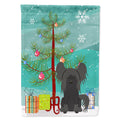 Merry Christmas Tree Chinese Crested Black House Flag 28x40 Porch Sleeve Pole Decorative Outside Yard Banner Artwork Wall Hanging, Polyester