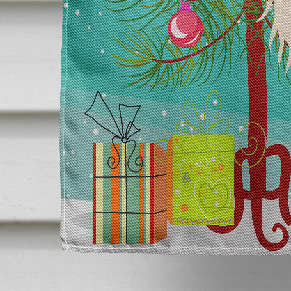 Merry Christmas Tree Chinese Crested Cream House Flag 28x40 Porch Sleeve Pole Decorative Outside Yard Banner Artwork Wall Hanging, Polyester