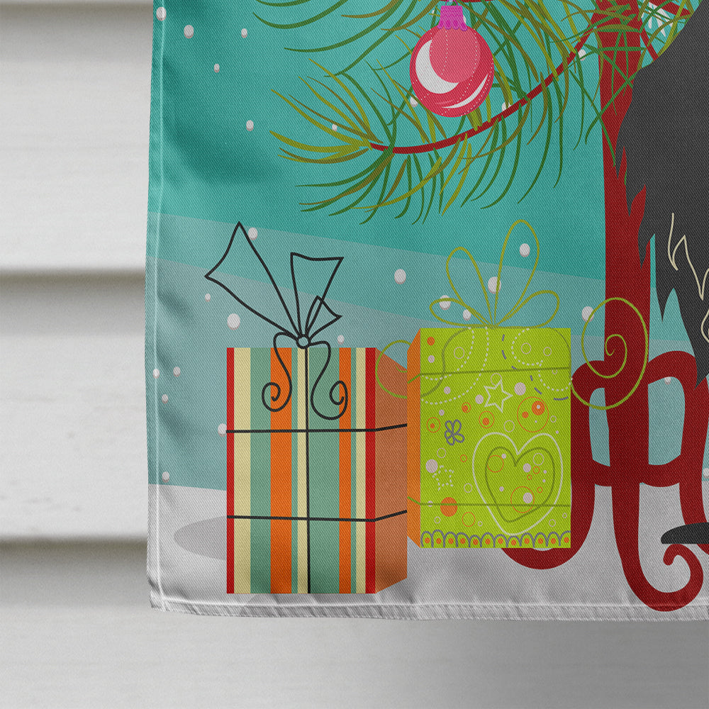 Merry Christmas Tree Wire Haired Dachshund Dapple House Flag 28x40 Porch Sleeve Pole Decorative Outside Yard Banner Artwork Wall Hanging, Polyester